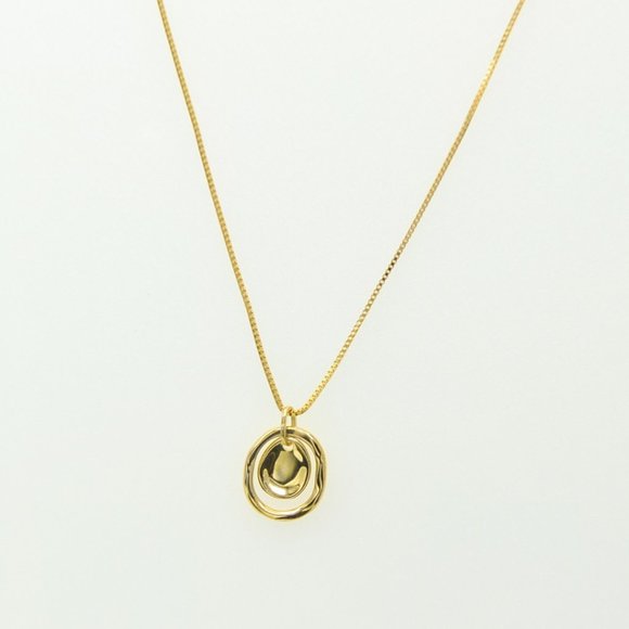 Mila 18K Gold Vermeil Hammered Medal Necklace - Picture 7 of 11